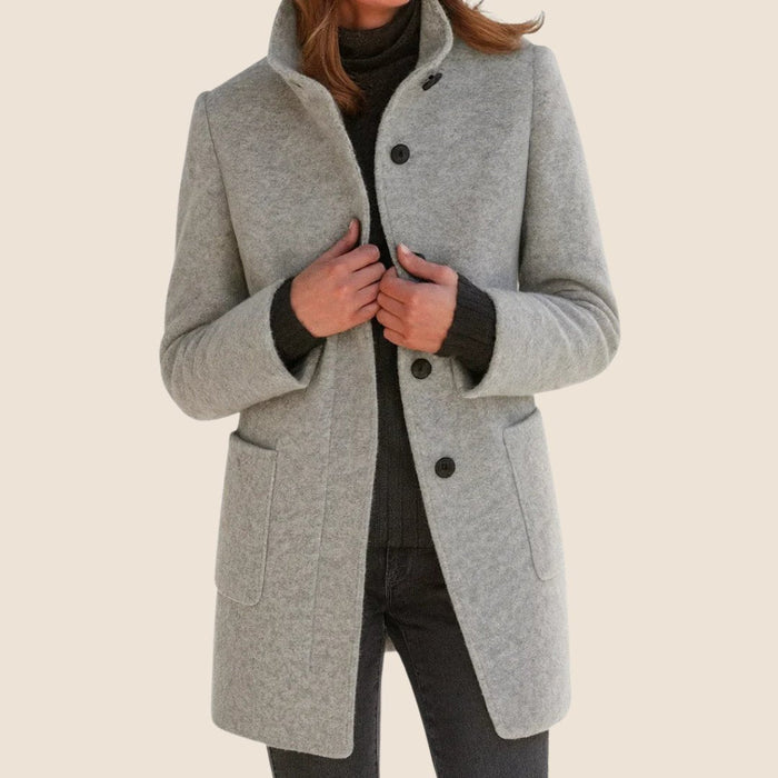 Women's Pure Wool Structured Knee Length Midi Coat