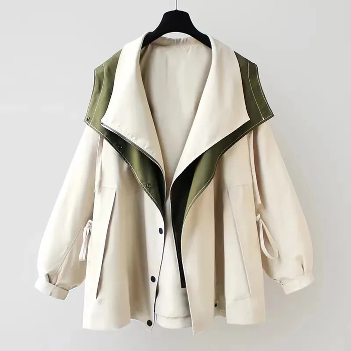 Claire | Trench Coat with Hood and Drawstring Waist
