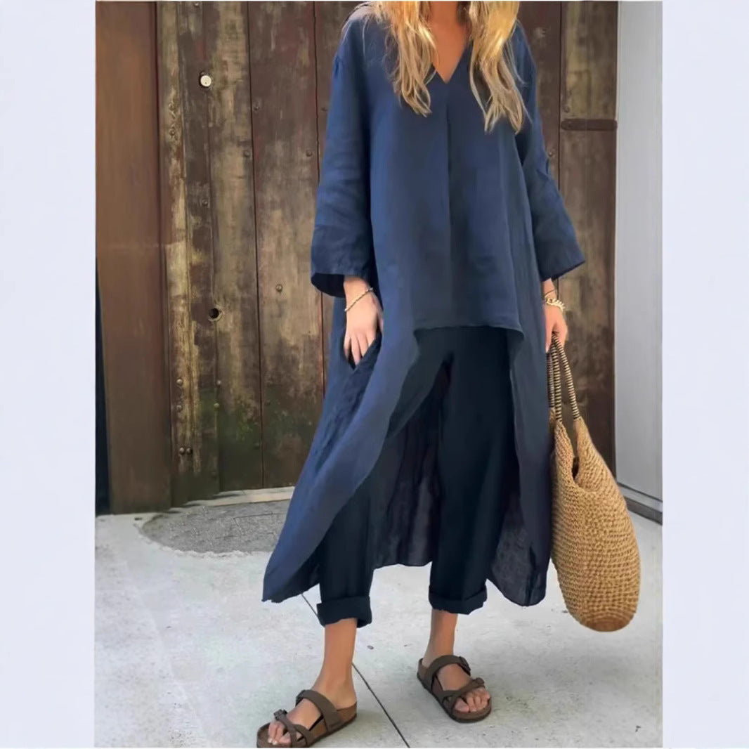 Oversized Linen Tunic and Trouser Set