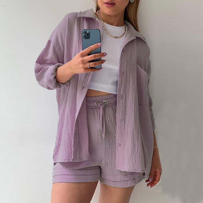 Long-Sleeve Shirt and Shorts Set