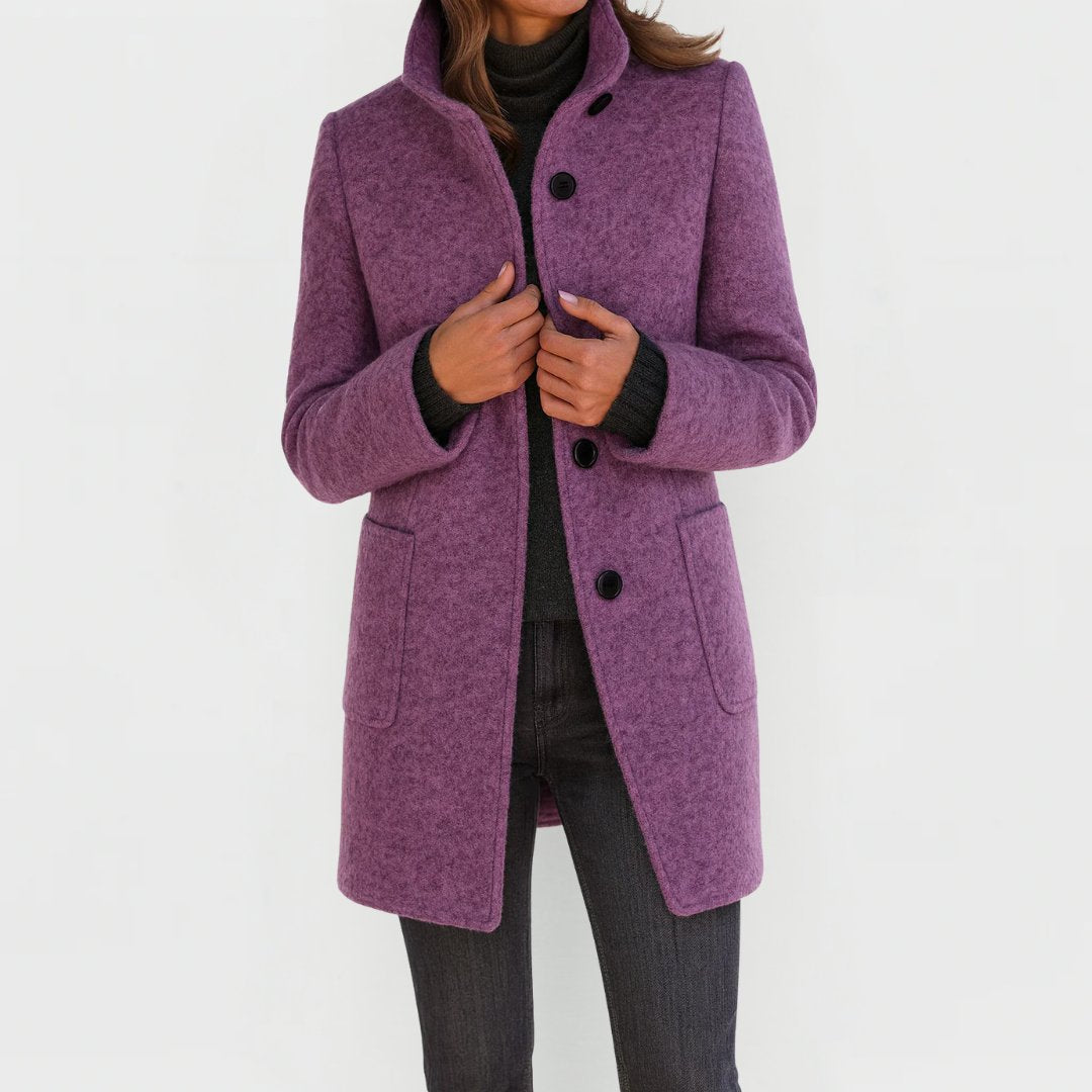 Women's Pure Wool Structured Knee Length Midi Coat