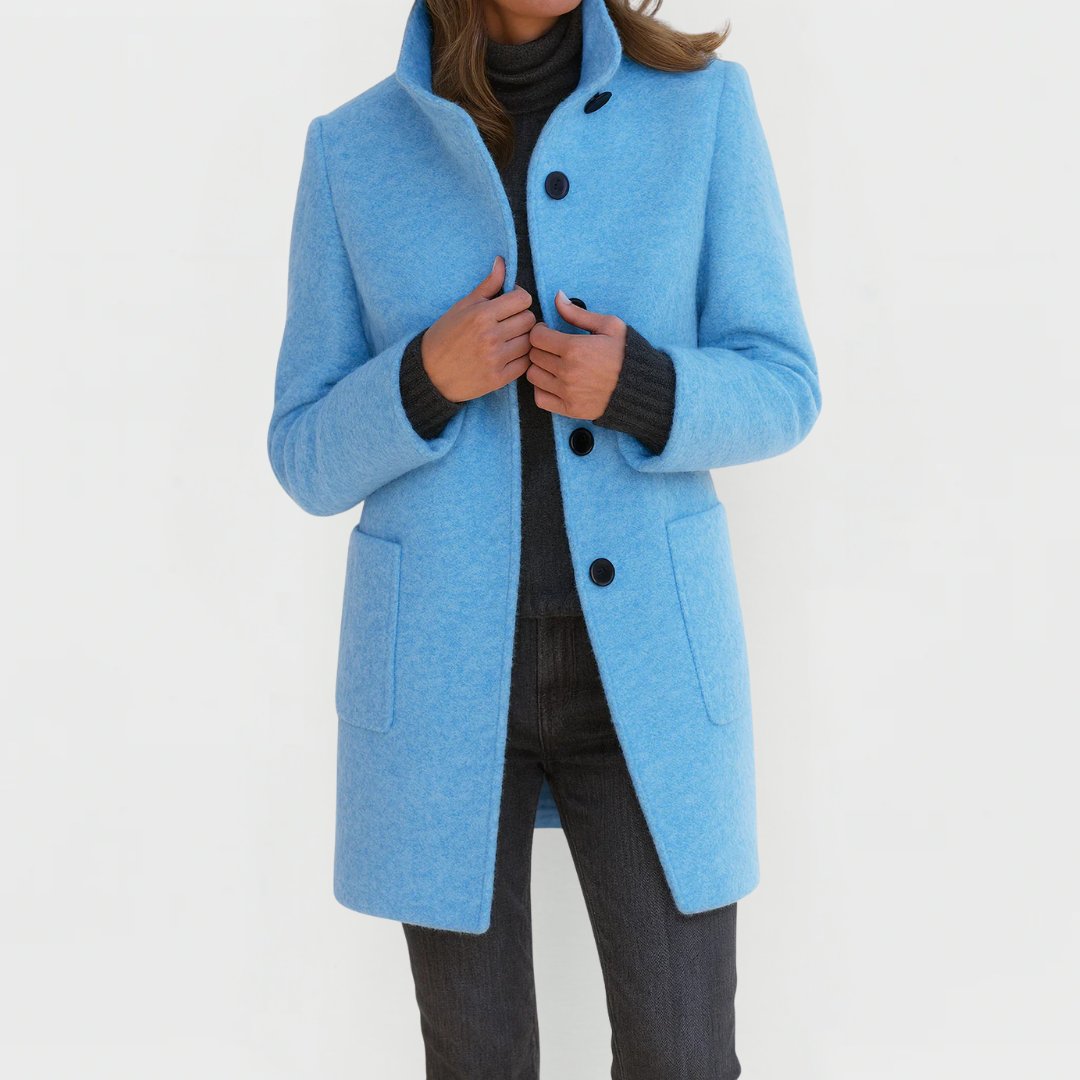 Women's Pure Wool Structured Knee Length Midi Coat