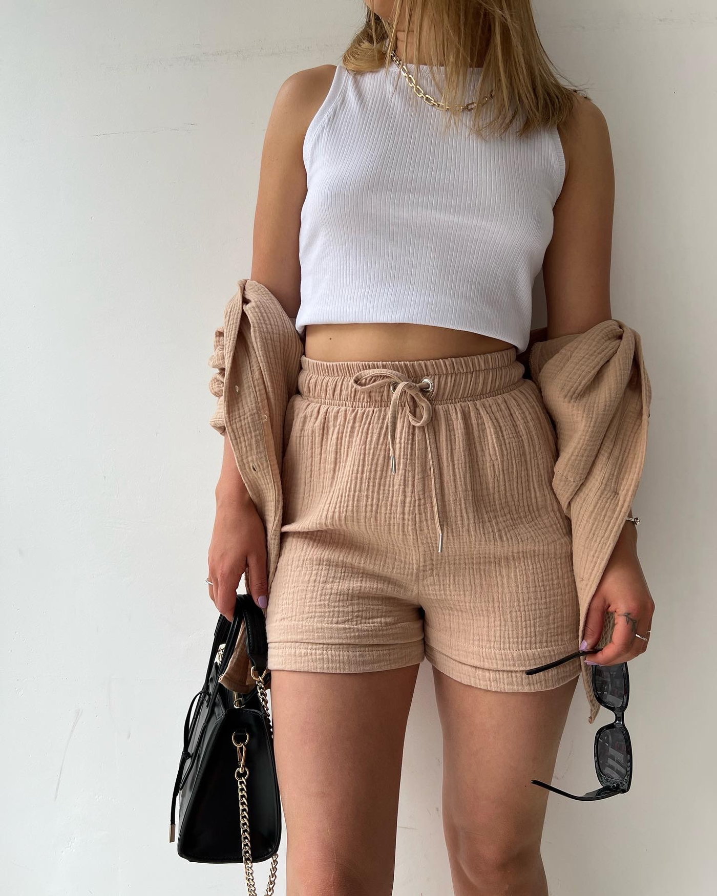 Long-Sleeve Shirt and Shorts Set