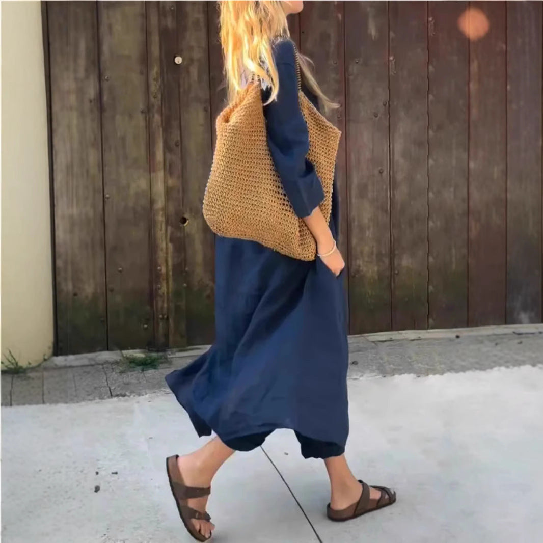 Oversized Linen Tunic and Trouser Set