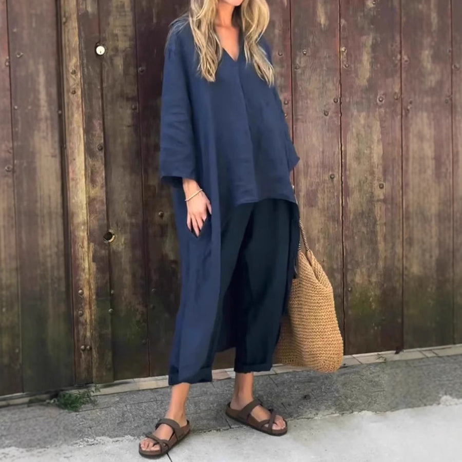 Oversized Linen Tunic and Trouser Set