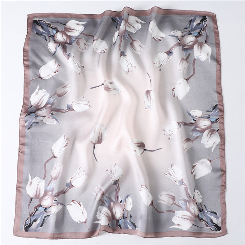 Floral Print Silk Scarf