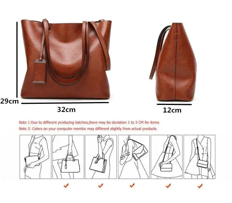 Large Faux Leather Tote