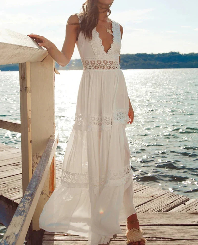 White Lace Maxi Dress