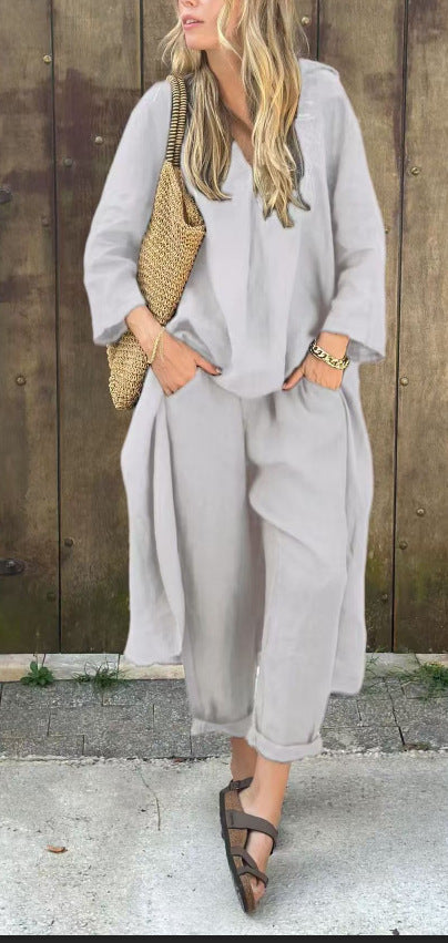 Oversized Linen Tunic and Trouser Set