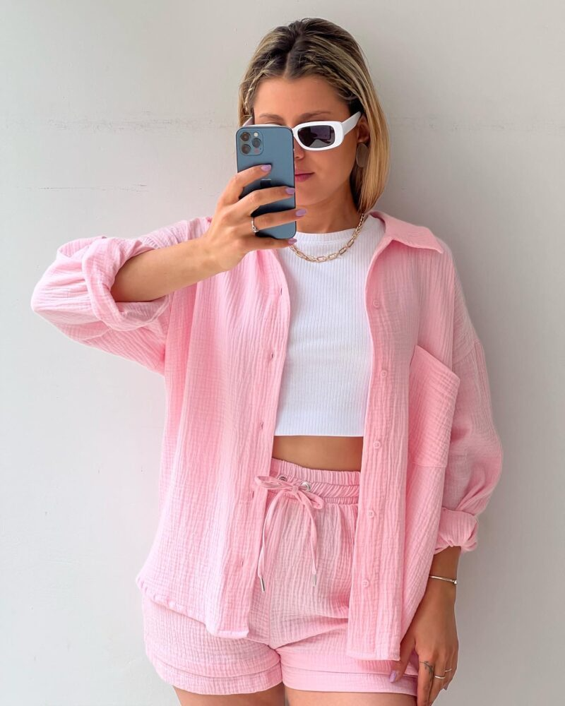 Long-Sleeve Shirt and Shorts Set