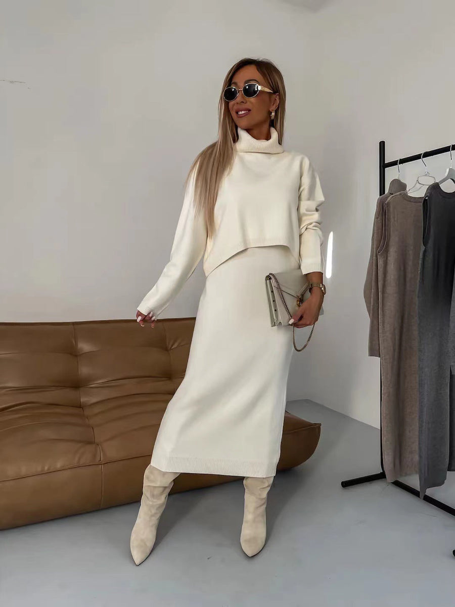 Roll-Neck Jumper and Maxi Skirt Set