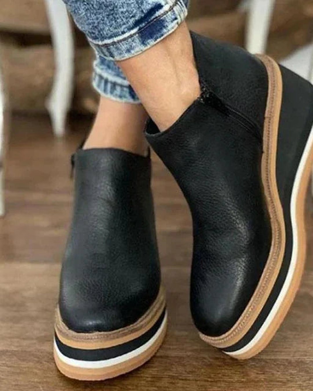 Women's Waterproof Platform Wedge Ankle Boots