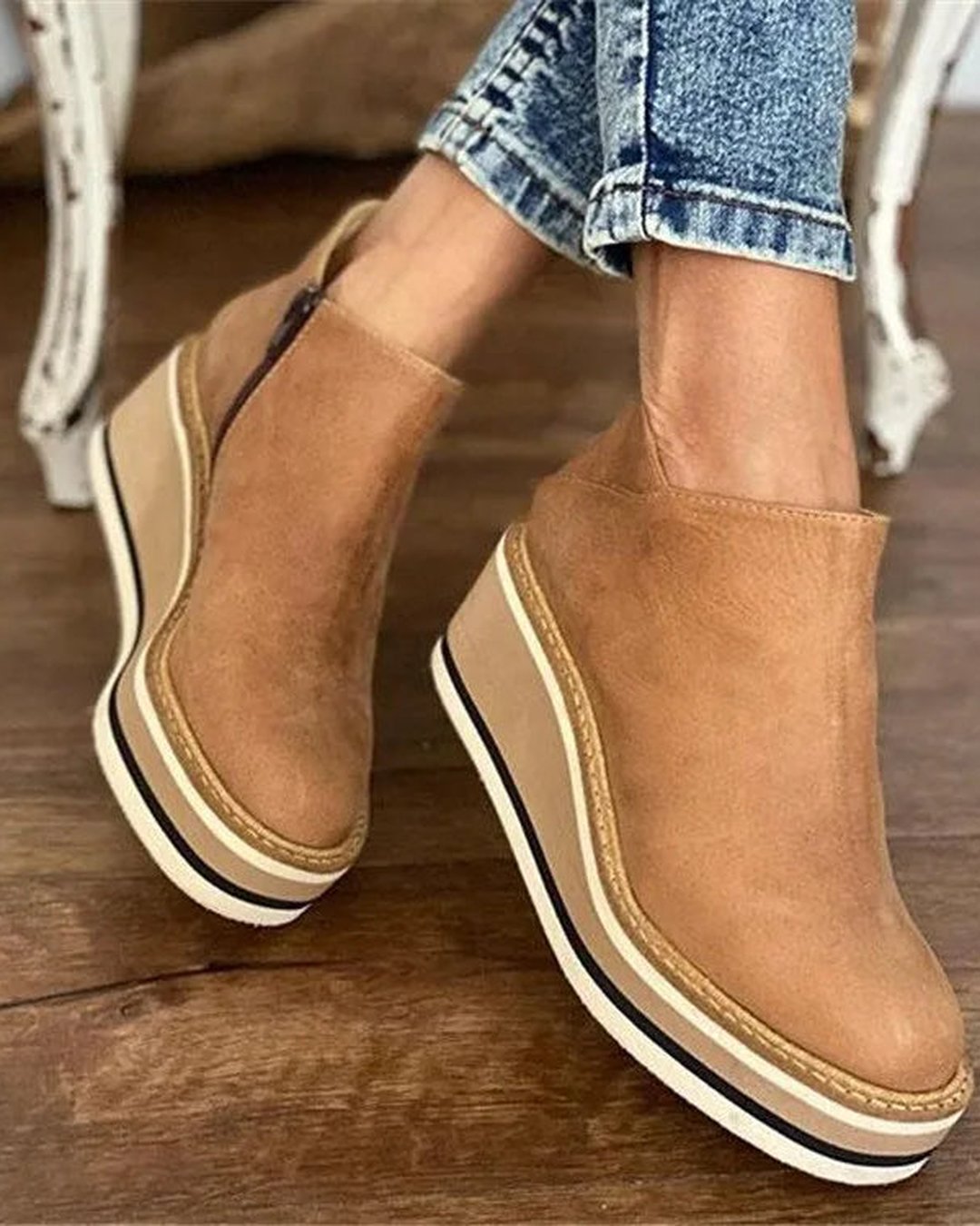Women's Waterproof Platform Wedge Ankle Boots