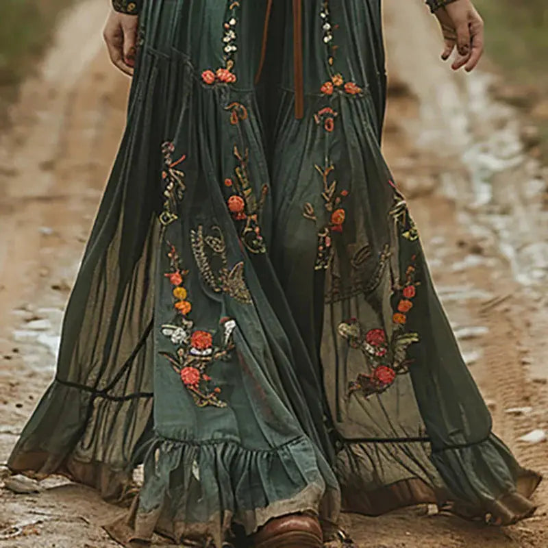 One-Shoulder Floral Maxi Dress