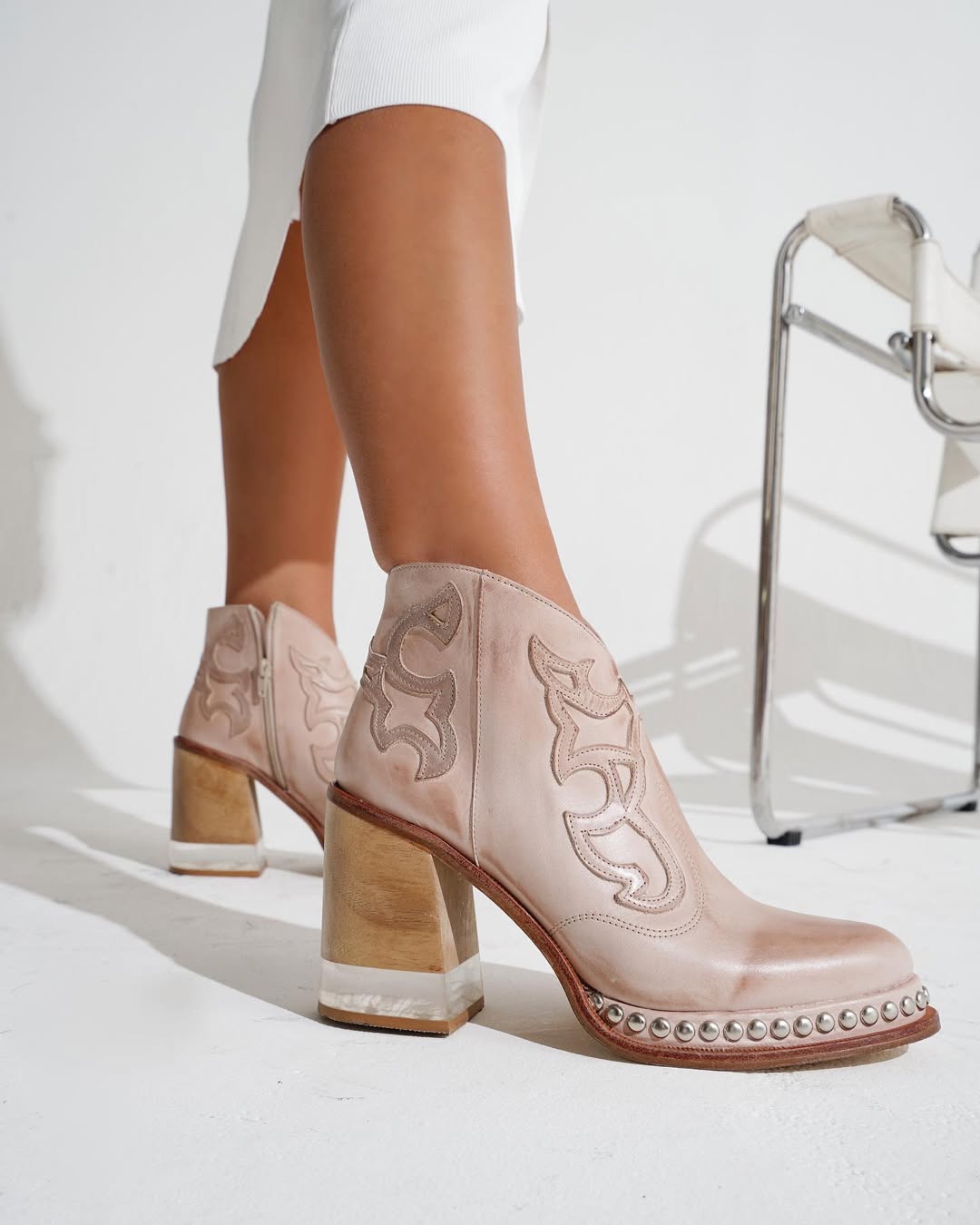 Embroidered Western Ankle Boots