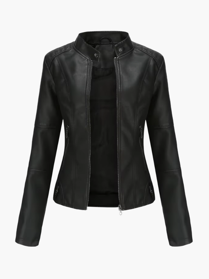 Women's Scratch Resistant Leather Jacket Tailored Fit