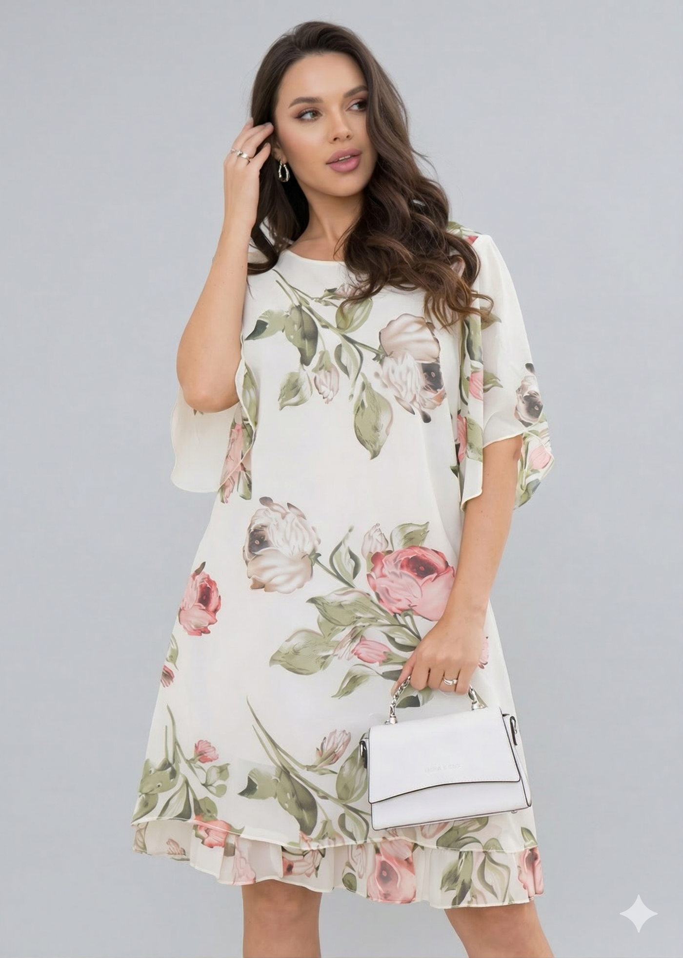 Flowing Floral Chiffon Maxi Dress