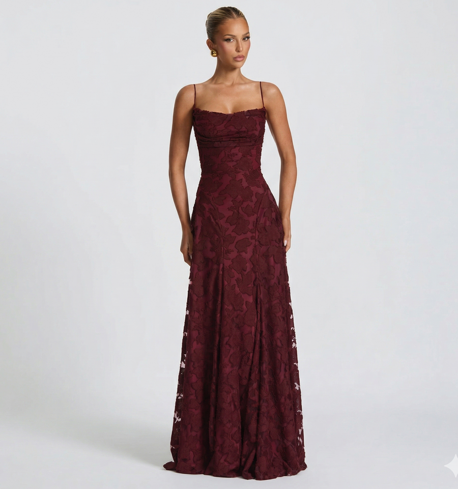 Floral Chiffon Maxi Dress