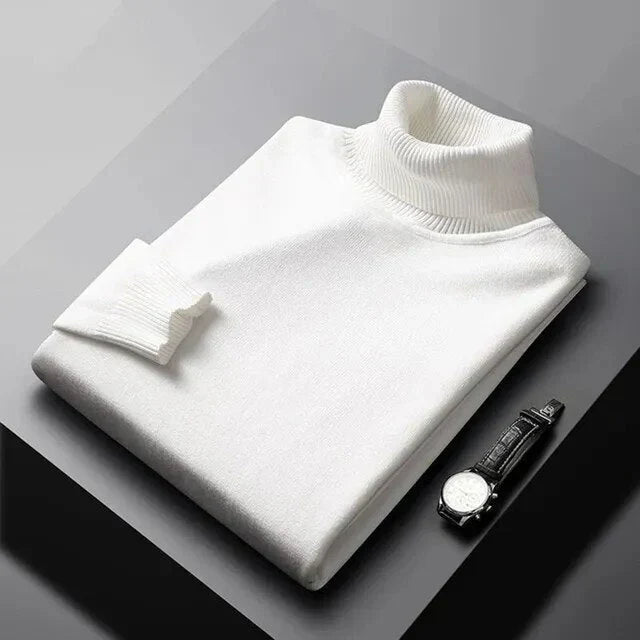 Men's 100% Cashmere Turtleneck Sweater Modern Fit