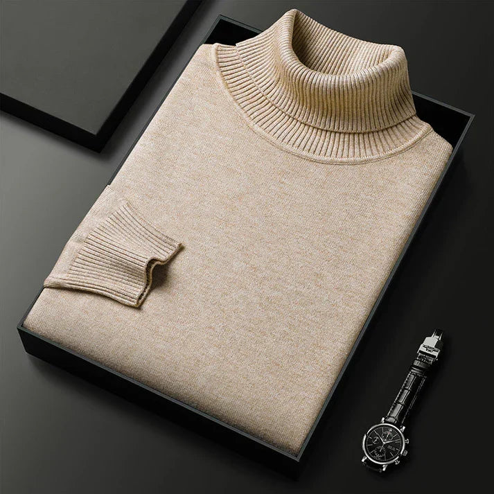 Men's 100% Cashmere Turtleneck Sweater Modern Fit