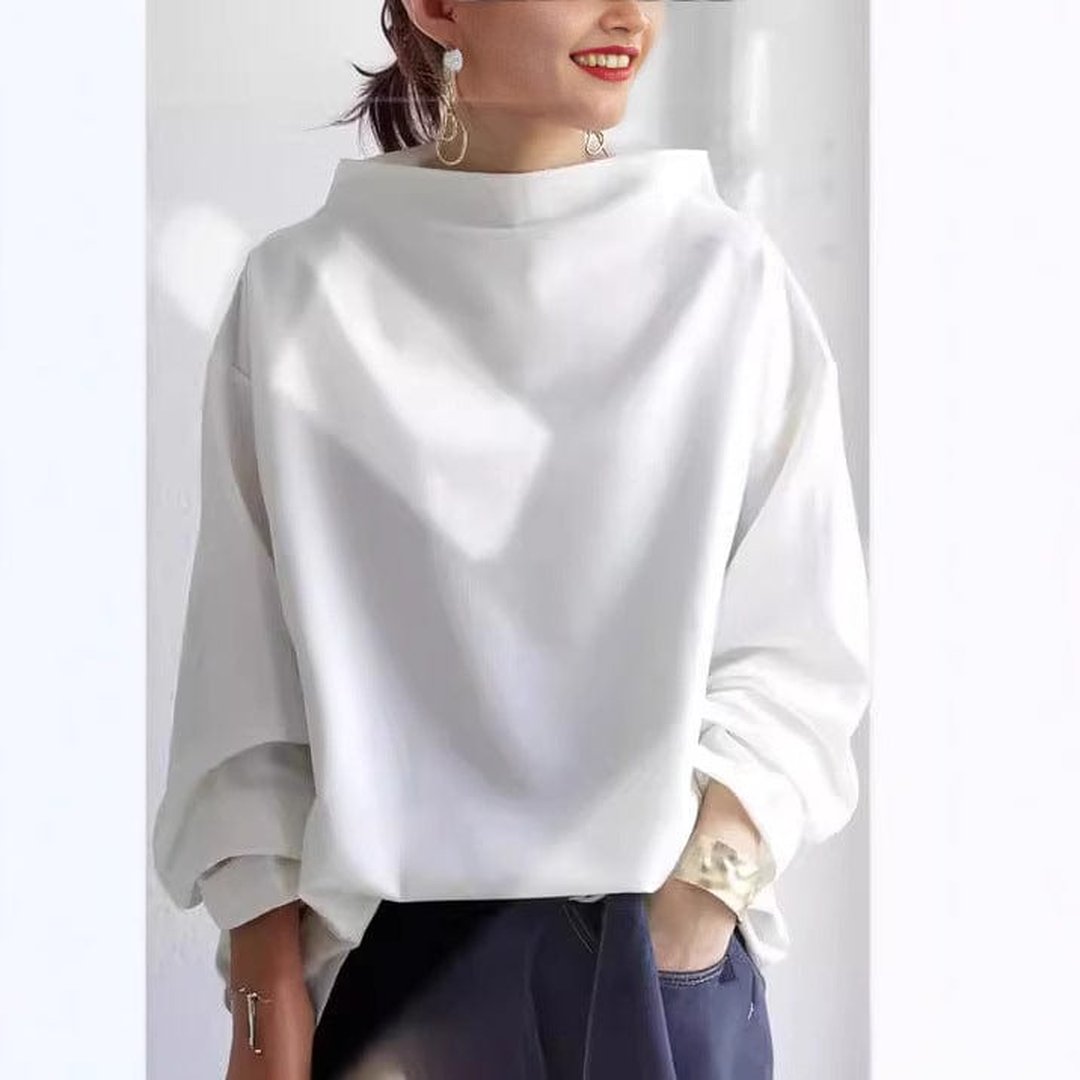 Women's Soft Knit High Neck Layering Top Flattering Fit