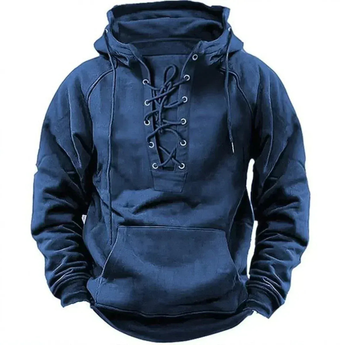 Men's Heavyweight Cotton Fleece Lace Up Hoodie Regular Fit
