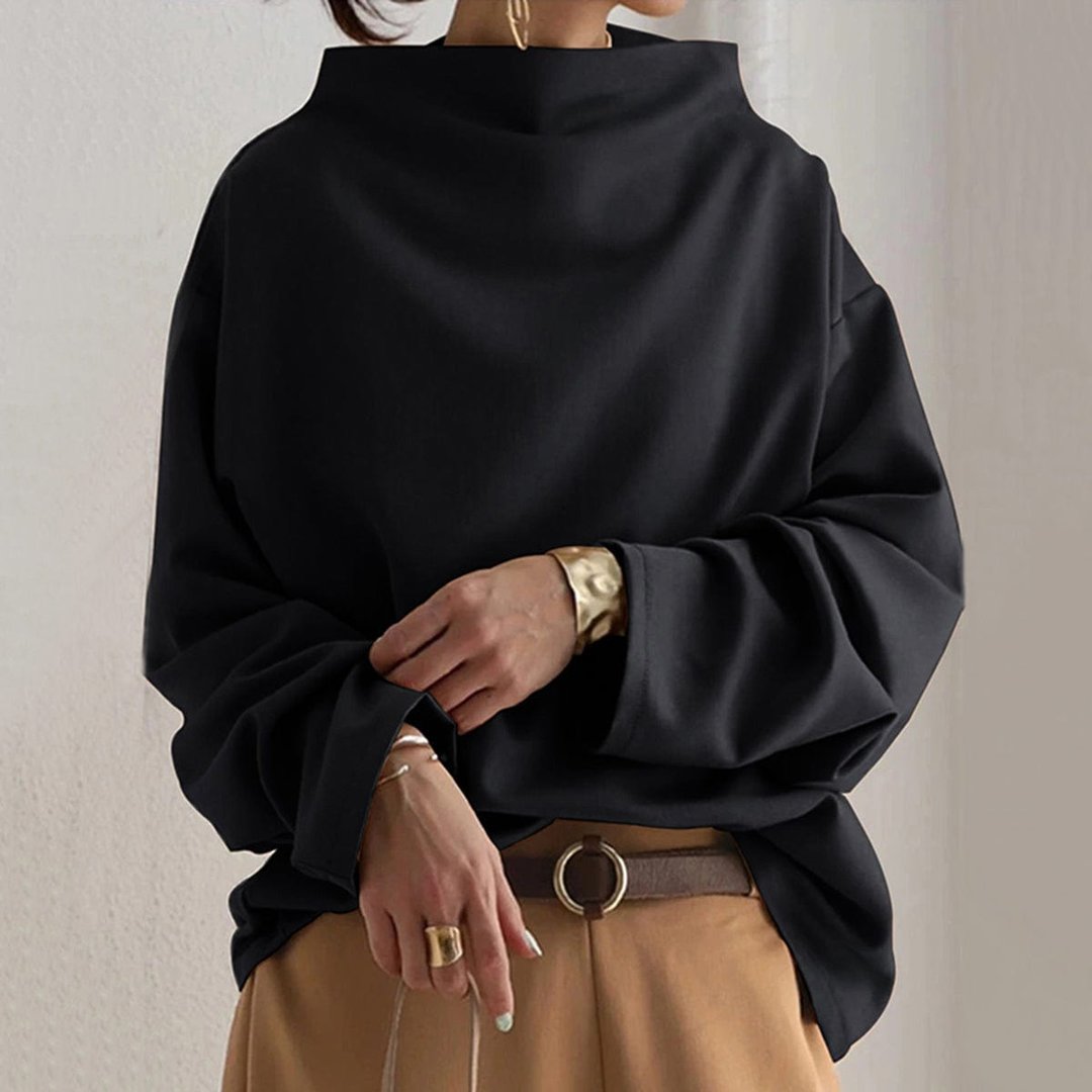 Women's Soft Knit High Neck Layering Top Flattering Fit