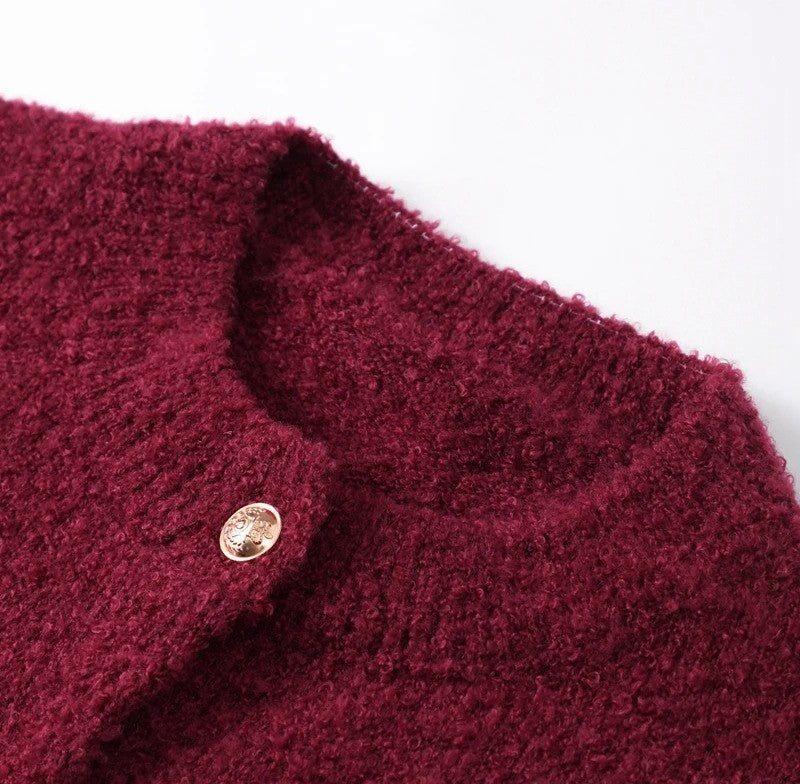 Oversized Bouclé Wool Cardigan