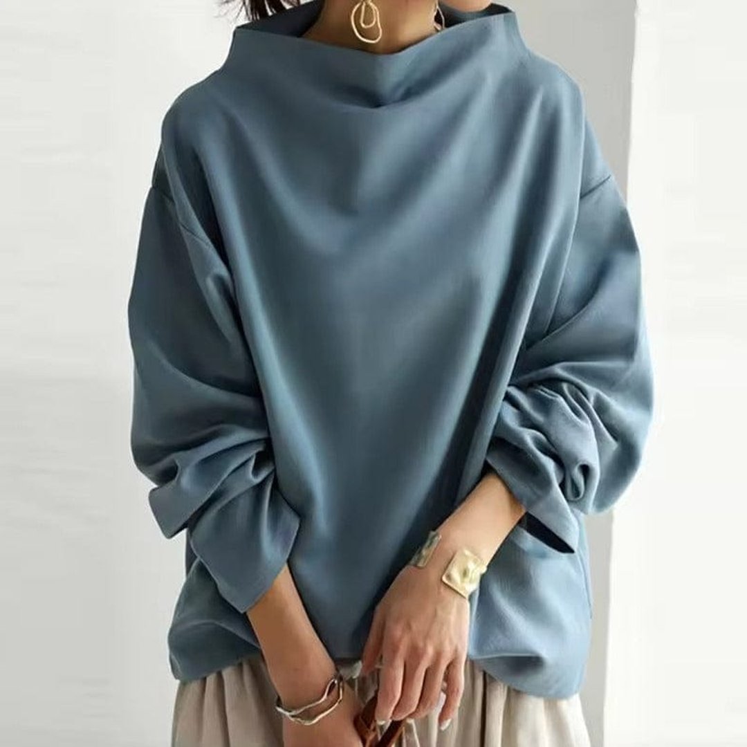 Women's Soft Knit High Neck Layering Top Flattering Fit