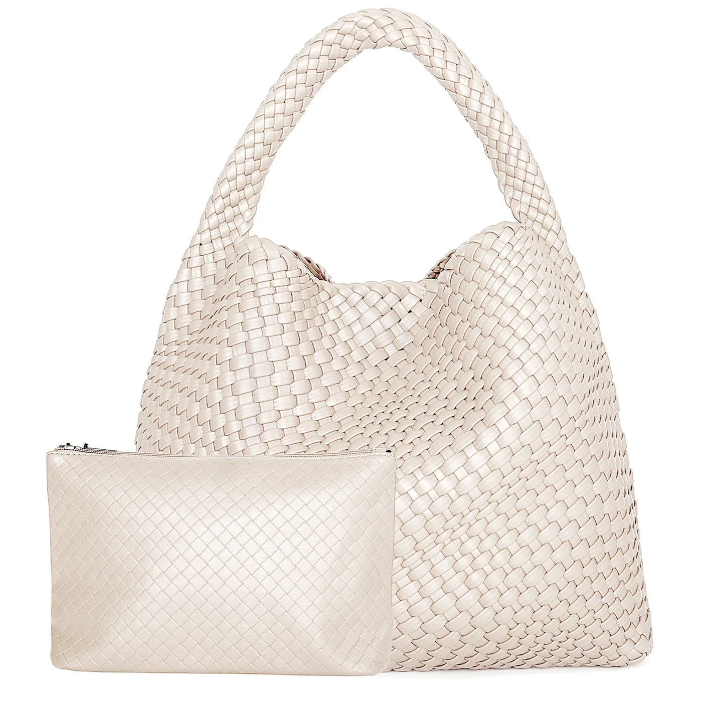 Woven Vegan Leather Tote Bag