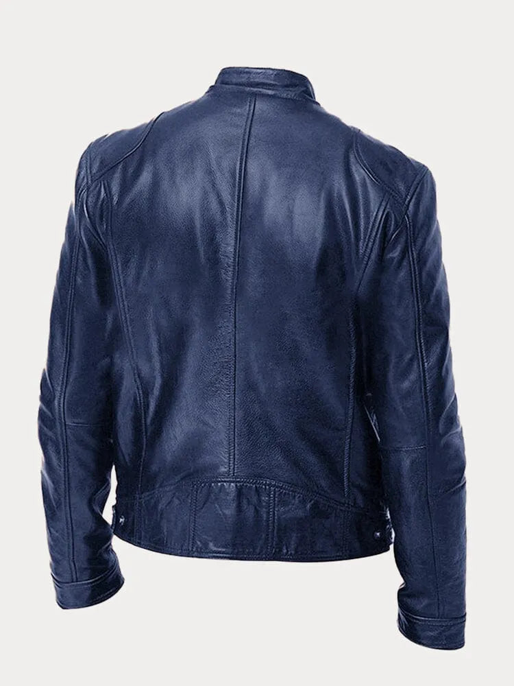 Men's Classic Leather Biker Jacket Tailored Fit