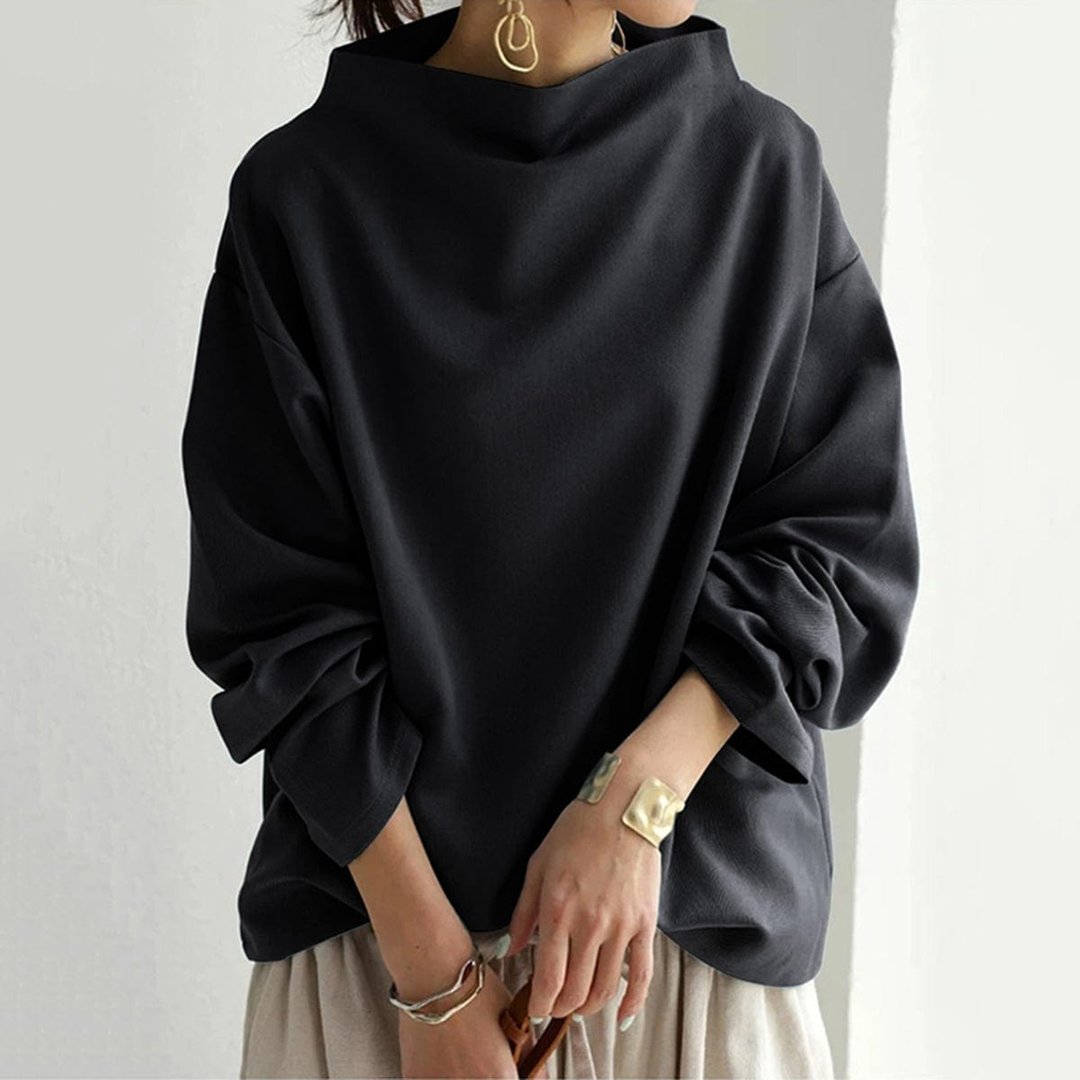 Women's Soft Knit High Neck Layering Top Flattering Fit