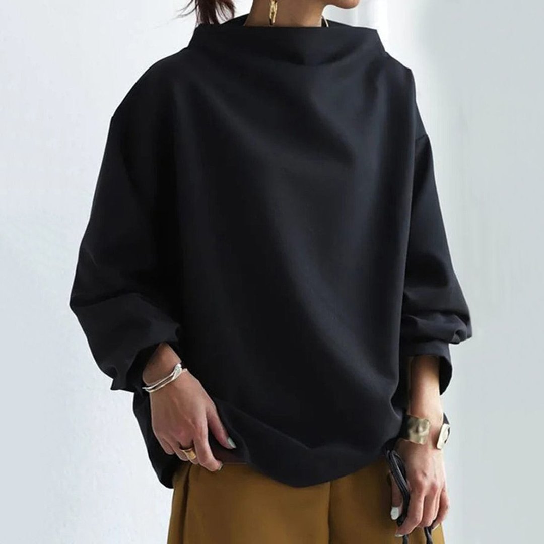 Women's Soft Knit High Neck Layering Top Flattering Fit