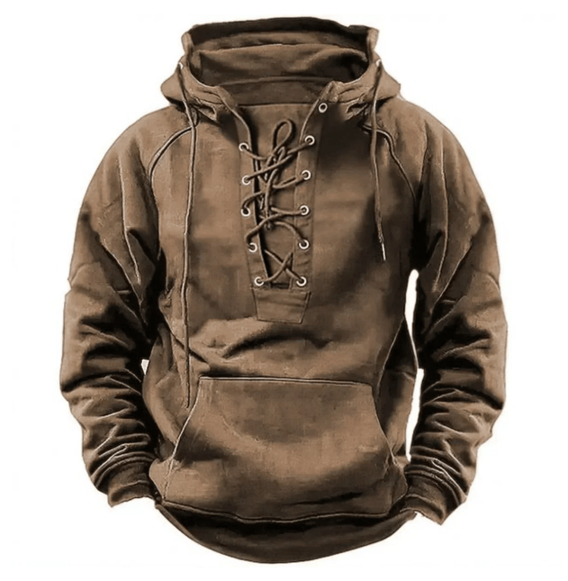 Men's Heavyweight Cotton Fleece Lace Up Hoodie Regular Fit