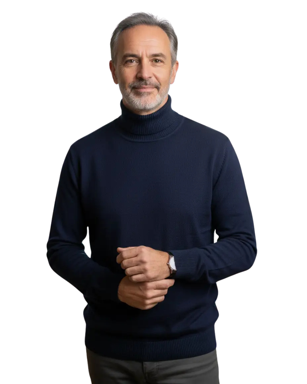 Men's 100% Cashmere Turtleneck Sweater Modern Fit