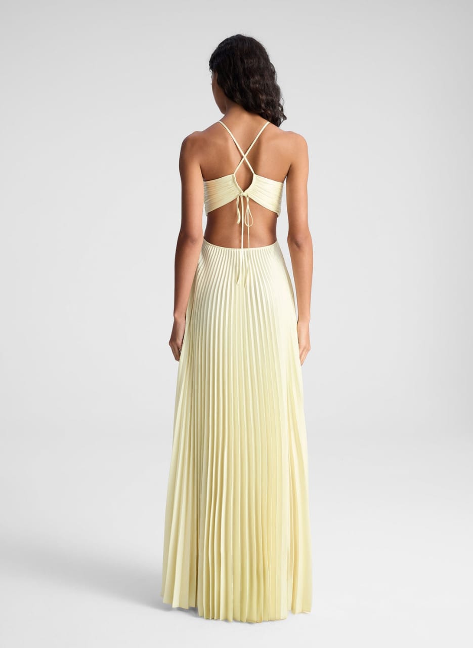 Strapless Pleated Occasion Maxi Dress