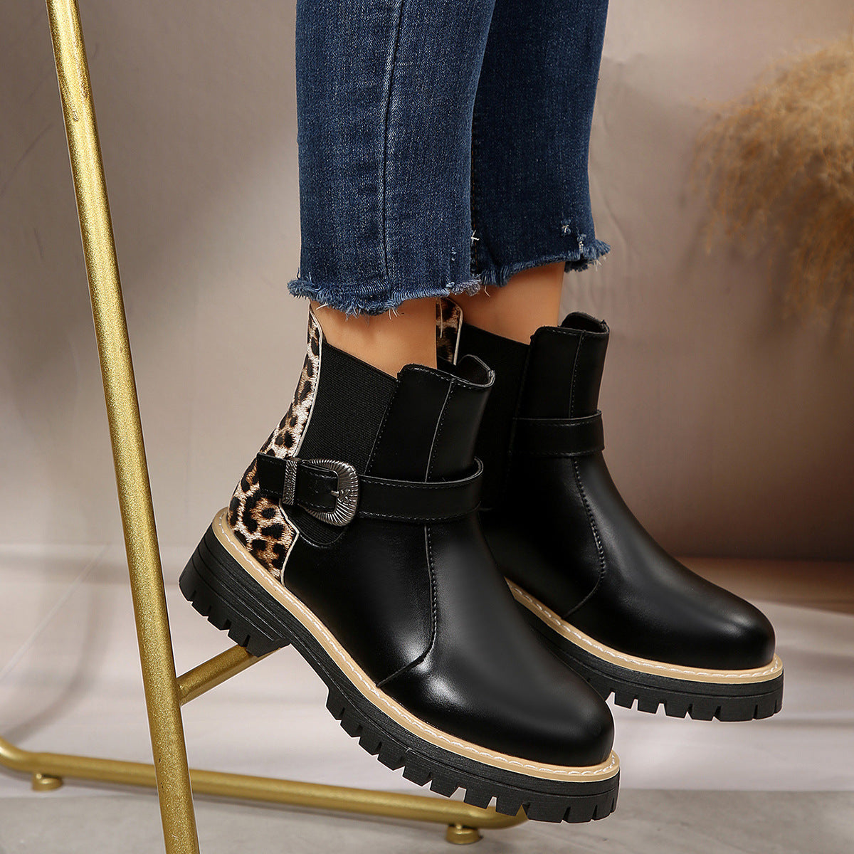 Leopard Print Ankle Boots
