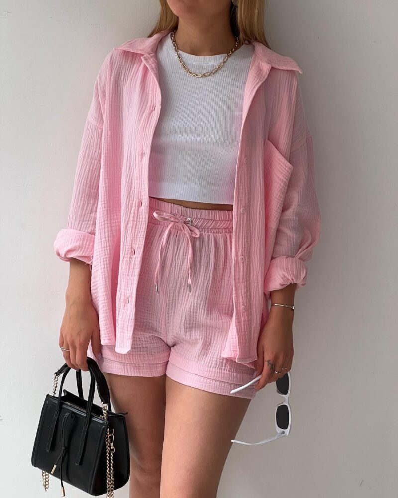 Long-Sleeve Shirt and Shorts Set