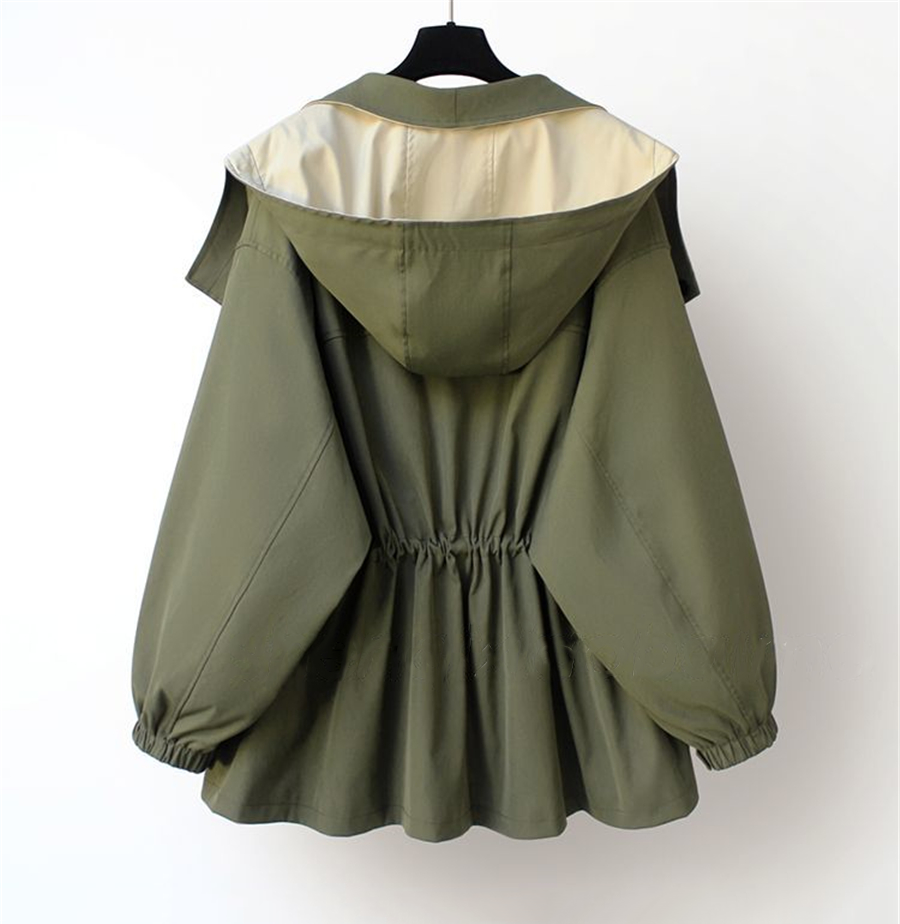Claire | Trench Coat with Hood and Drawstring Waist