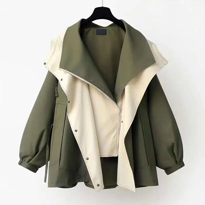 Claire | Trench Coat with Hood and Drawstring Waist