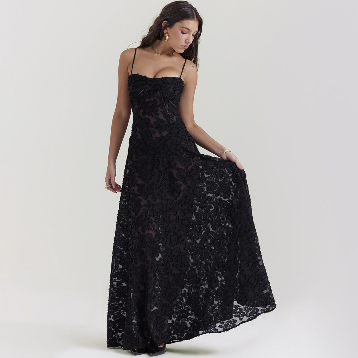 Linen Bustier Maxi Dress
