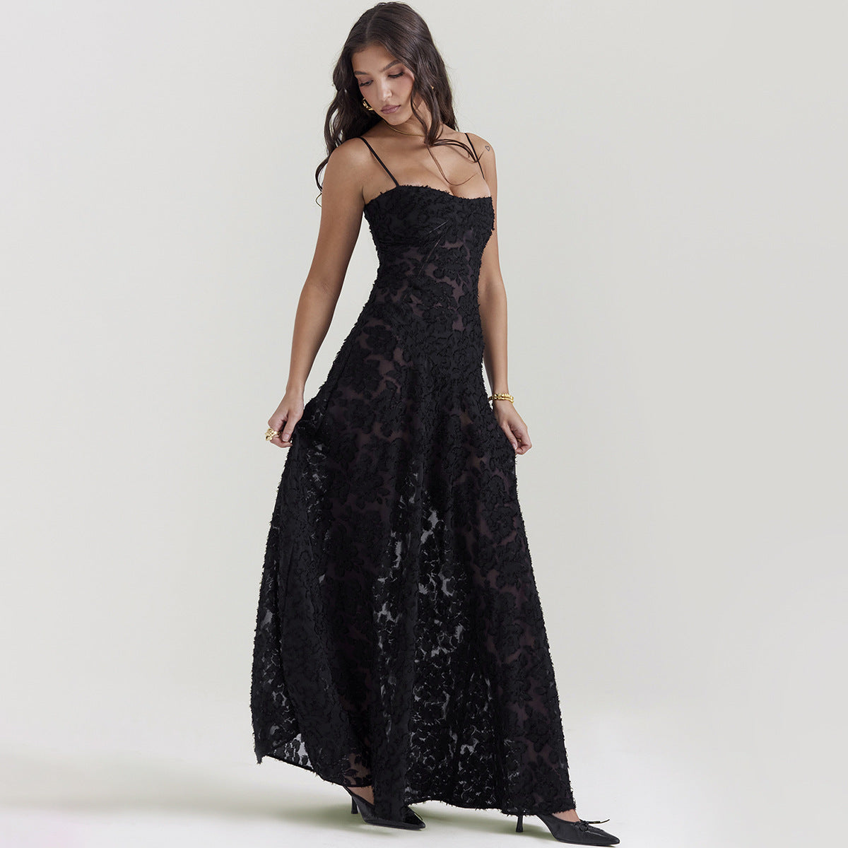 Linen Bustier Maxi Dress