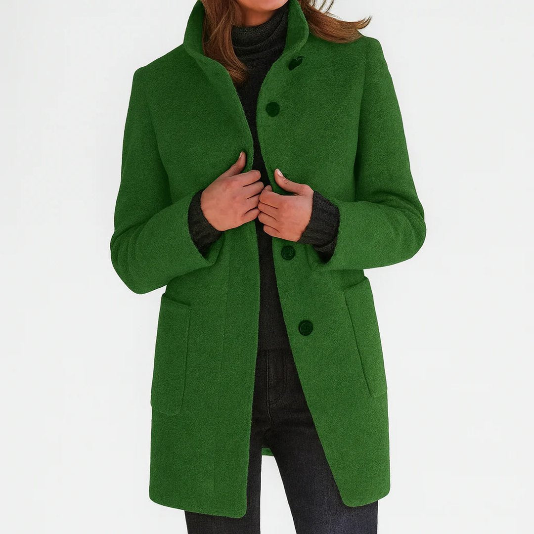 Women's Pure Wool Structured Knee Length Midi Coat