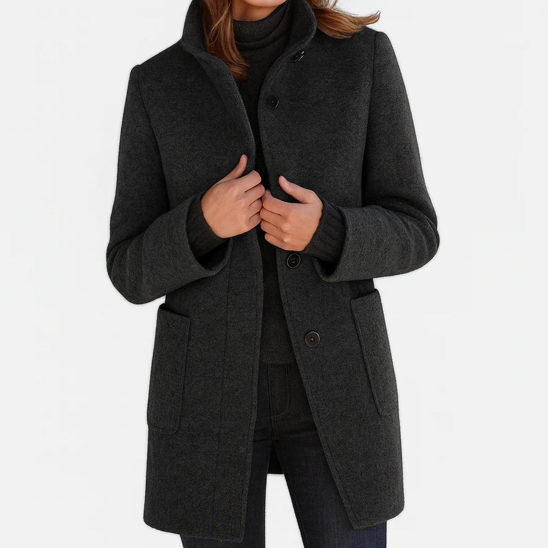Women's Pure Wool Structured Knee Length Midi Coat