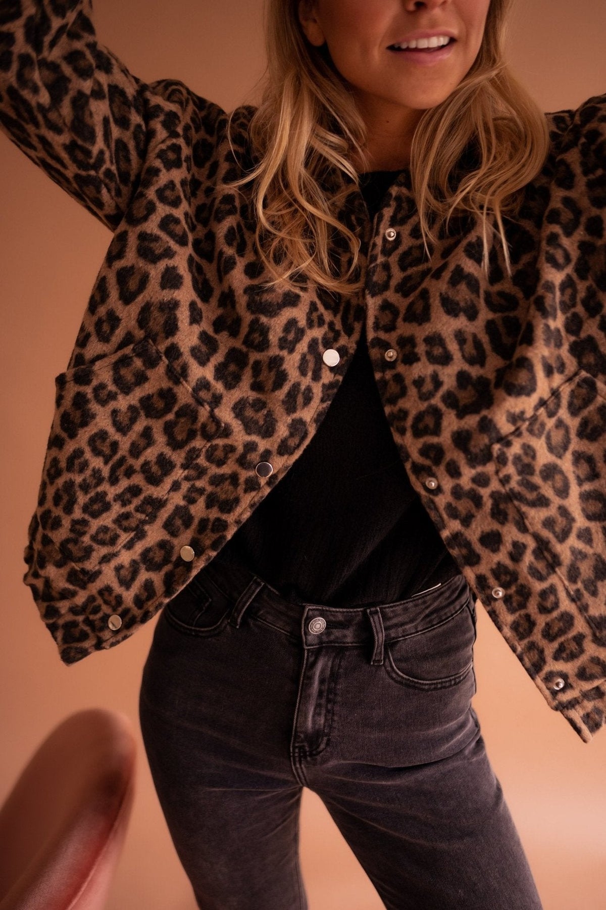 Women's Lightweight Jacket Tailored Fit Leopard Print
