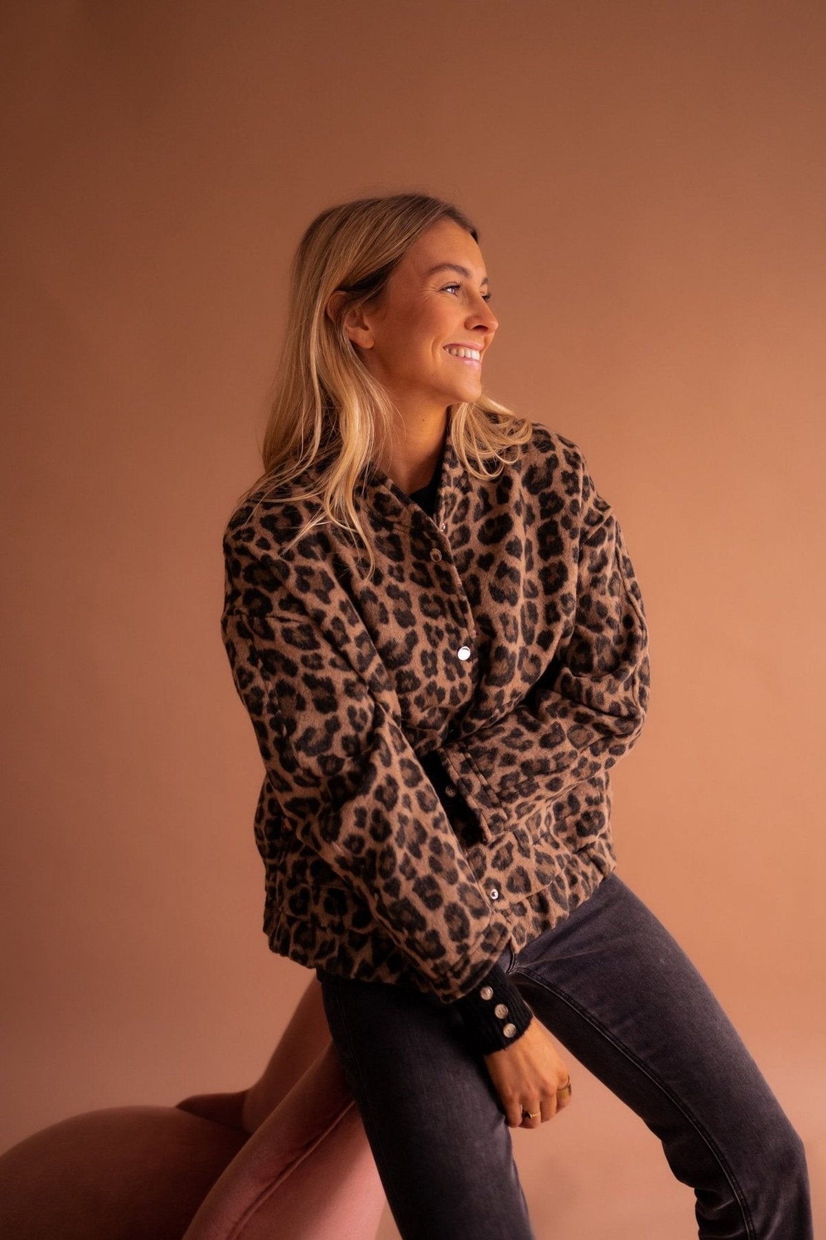 Women's Lightweight Jacket Tailored Fit Leopard Print