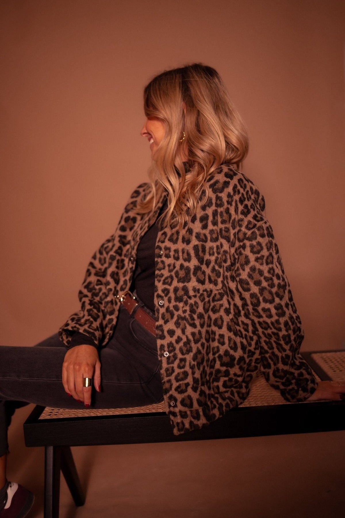 Women's Lightweight Jacket Tailored Fit Leopard Print