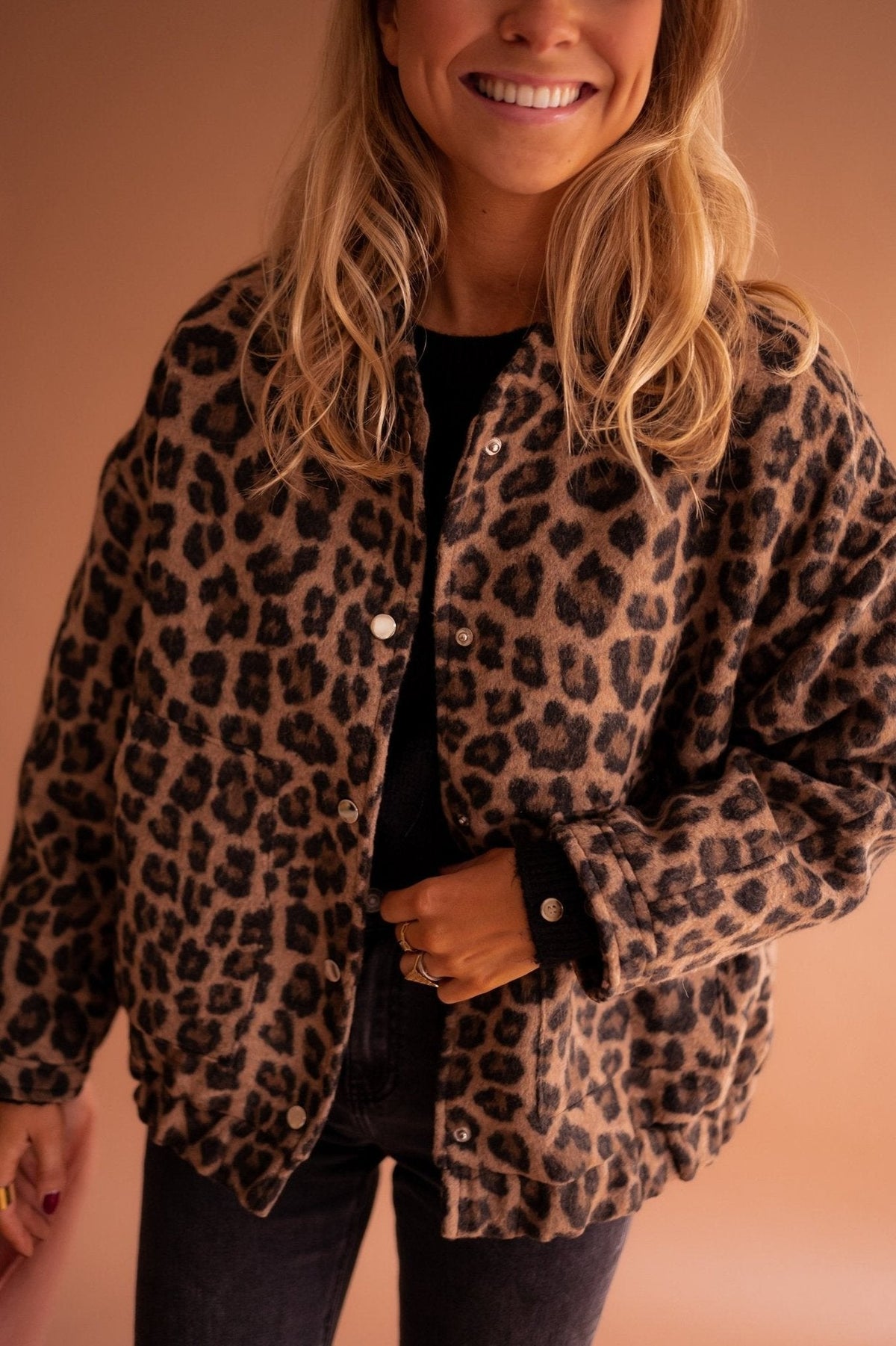 Women's Lightweight Jacket Tailored Fit Leopard Print
