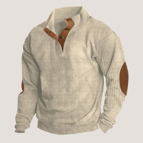 Men's Corduroy Button Collar Sweatshirt Loose Fit