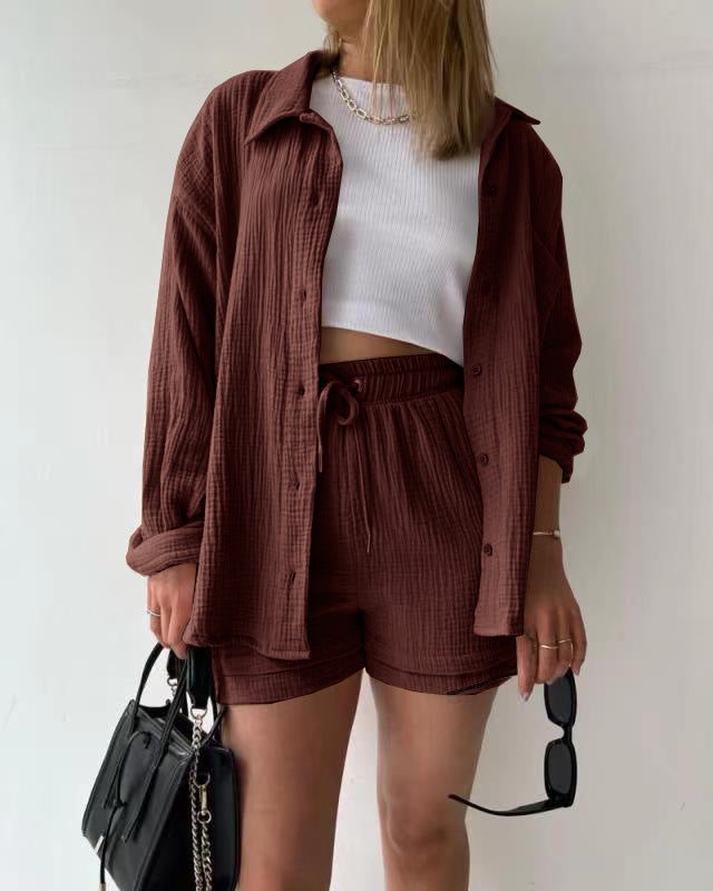 Long-Sleeve Shirt and Shorts Set